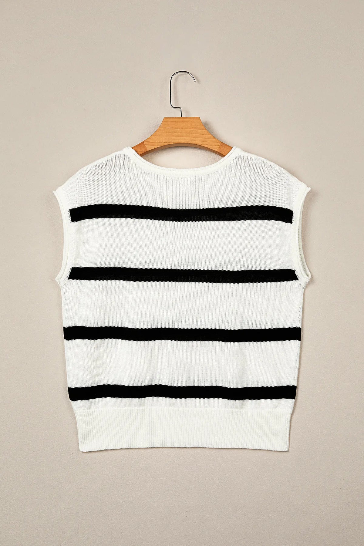 Knit Western Short Sleeve Sweater – Brown Stripe
