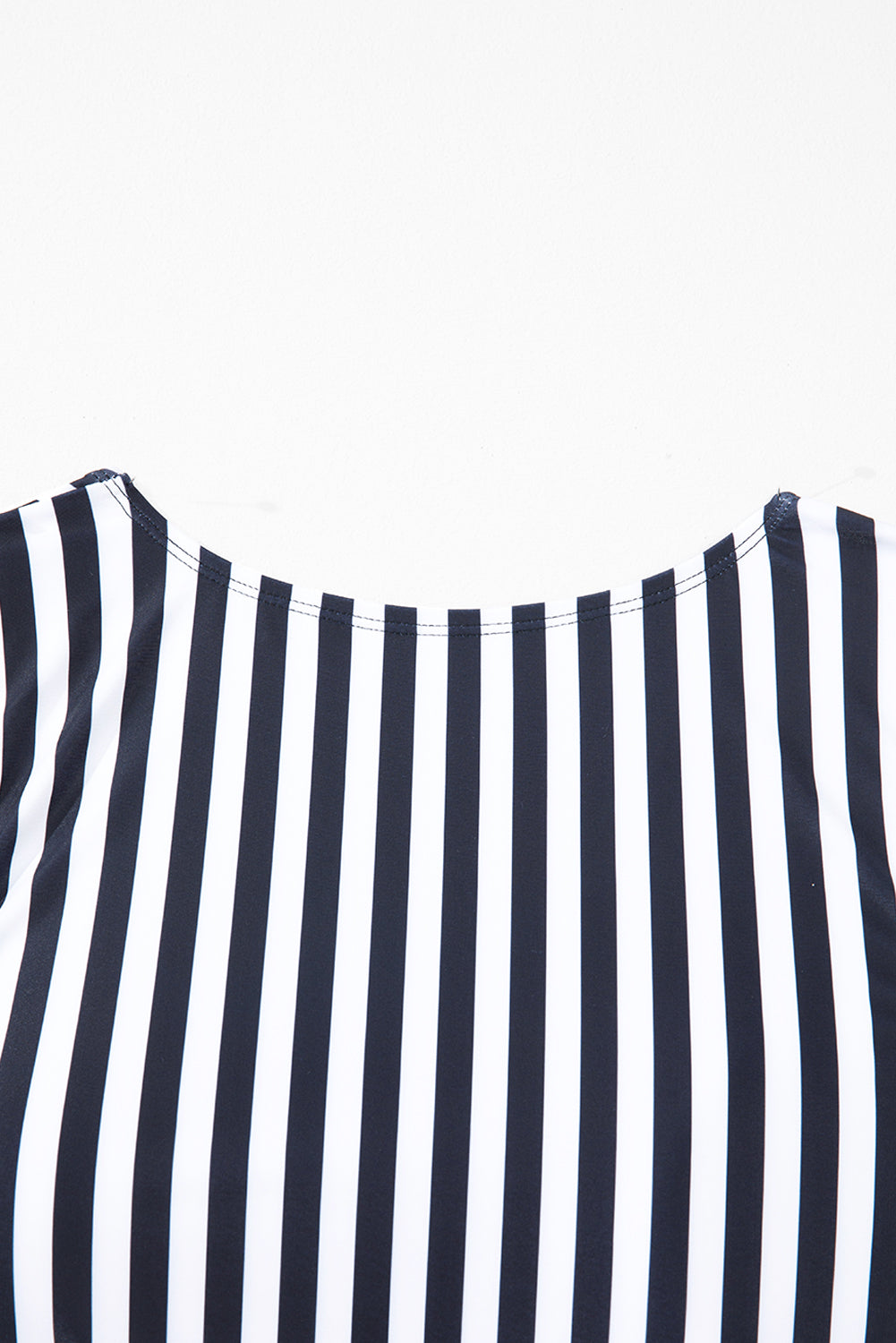 Black Stripe Plus Size Knot Cutout Ruffle Sleeve and High Waisted 2pcs Bikini BB Fashion Outlet