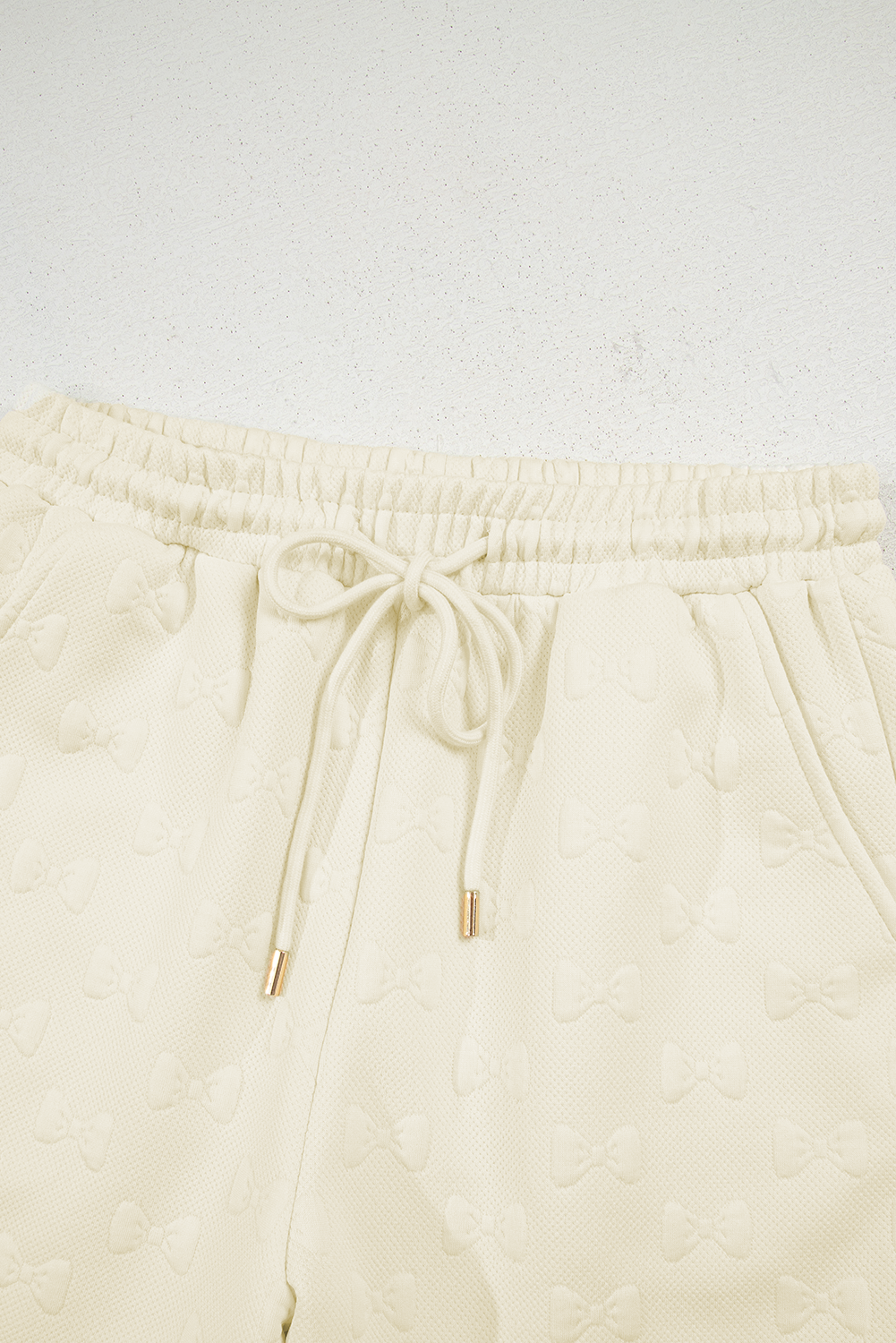 Bow Jacquard Ruffle Sleeve Short Co-ord Set eAura
