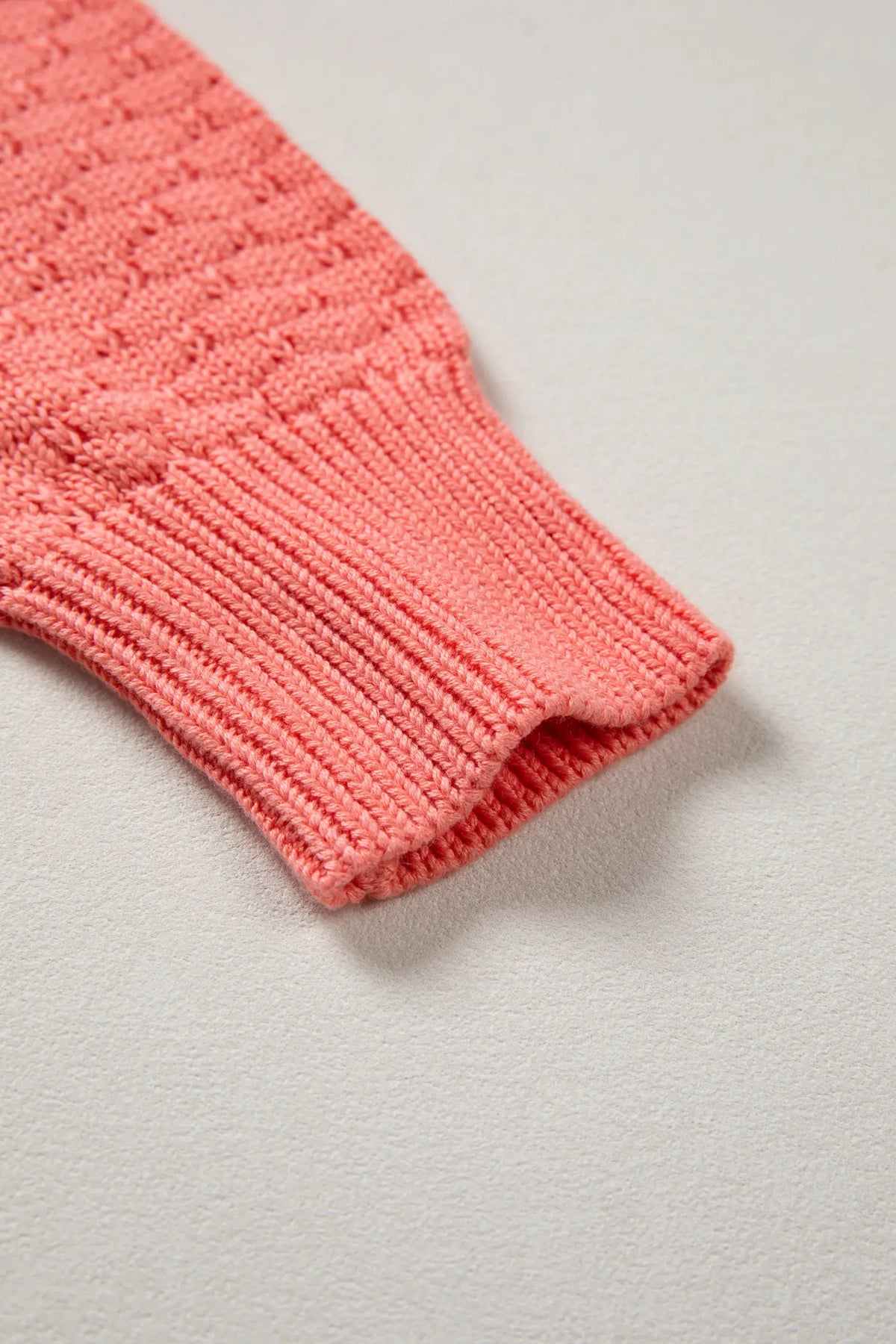 Breathable Patterned Knit Drop Shoulder Pullover Sweater – Coral Paradise