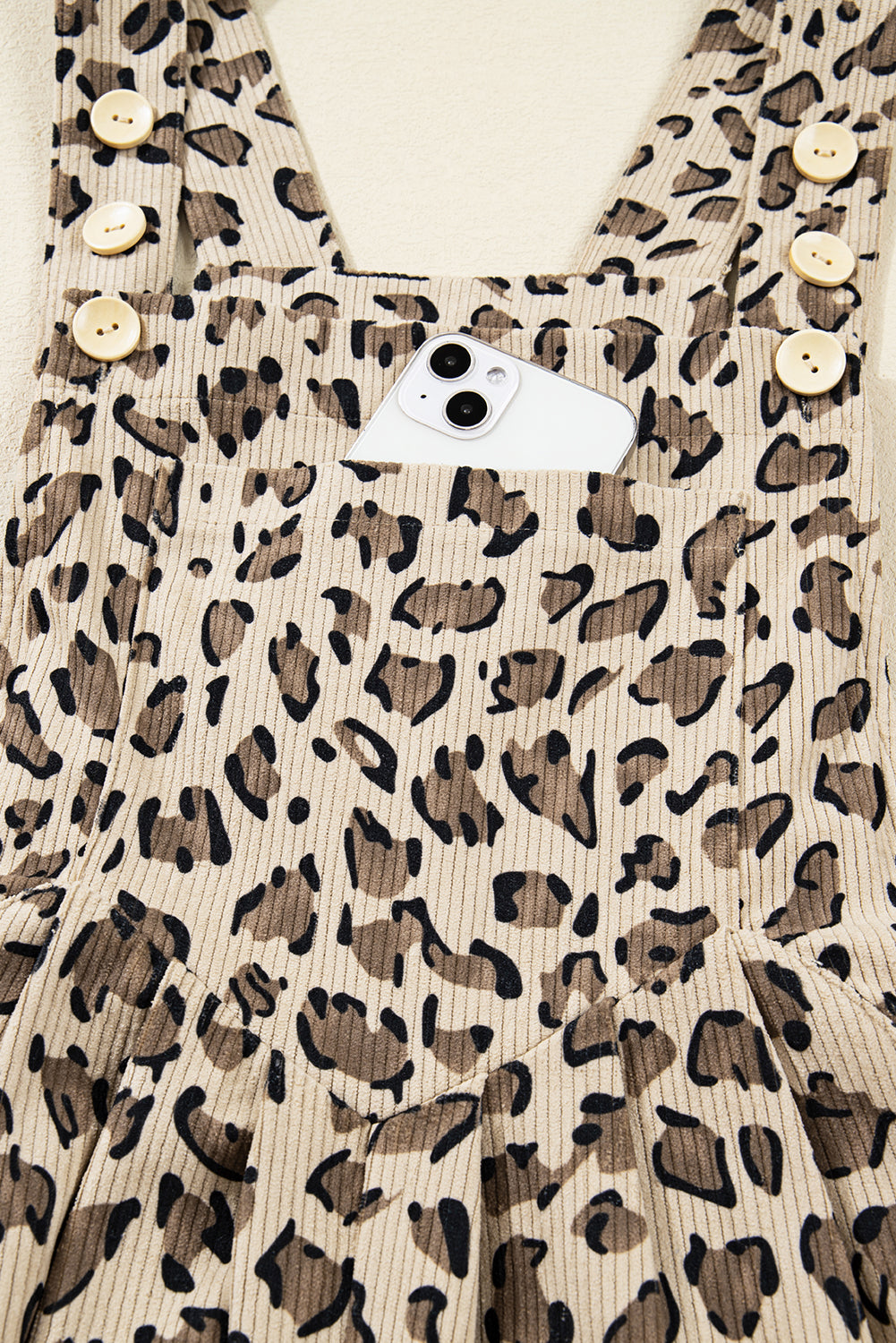 Brown Leopard Bib Wide Leg Jumpsuit - eAura