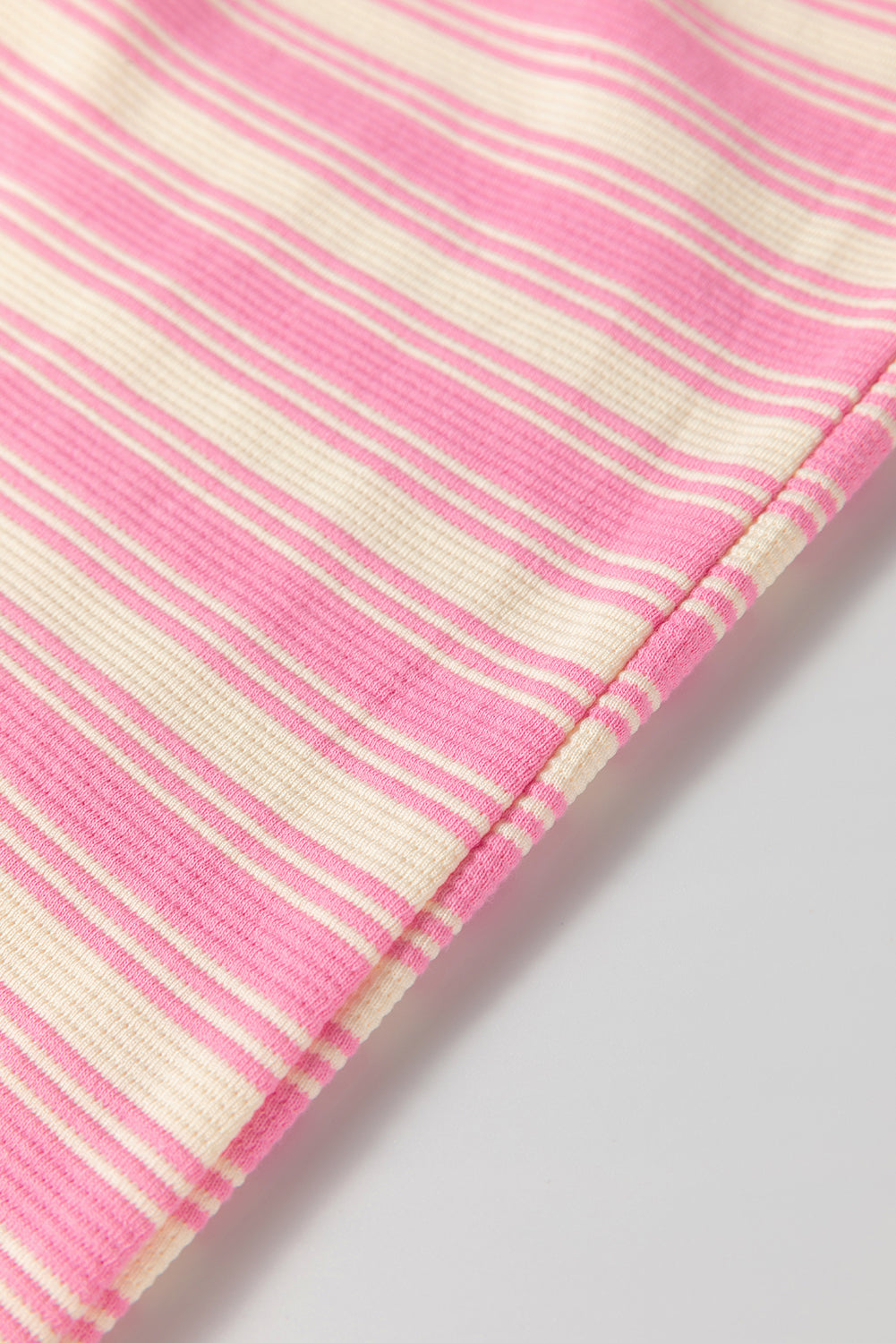 Pink Stripe Knotted Strap Patched Pocket Romper eAura