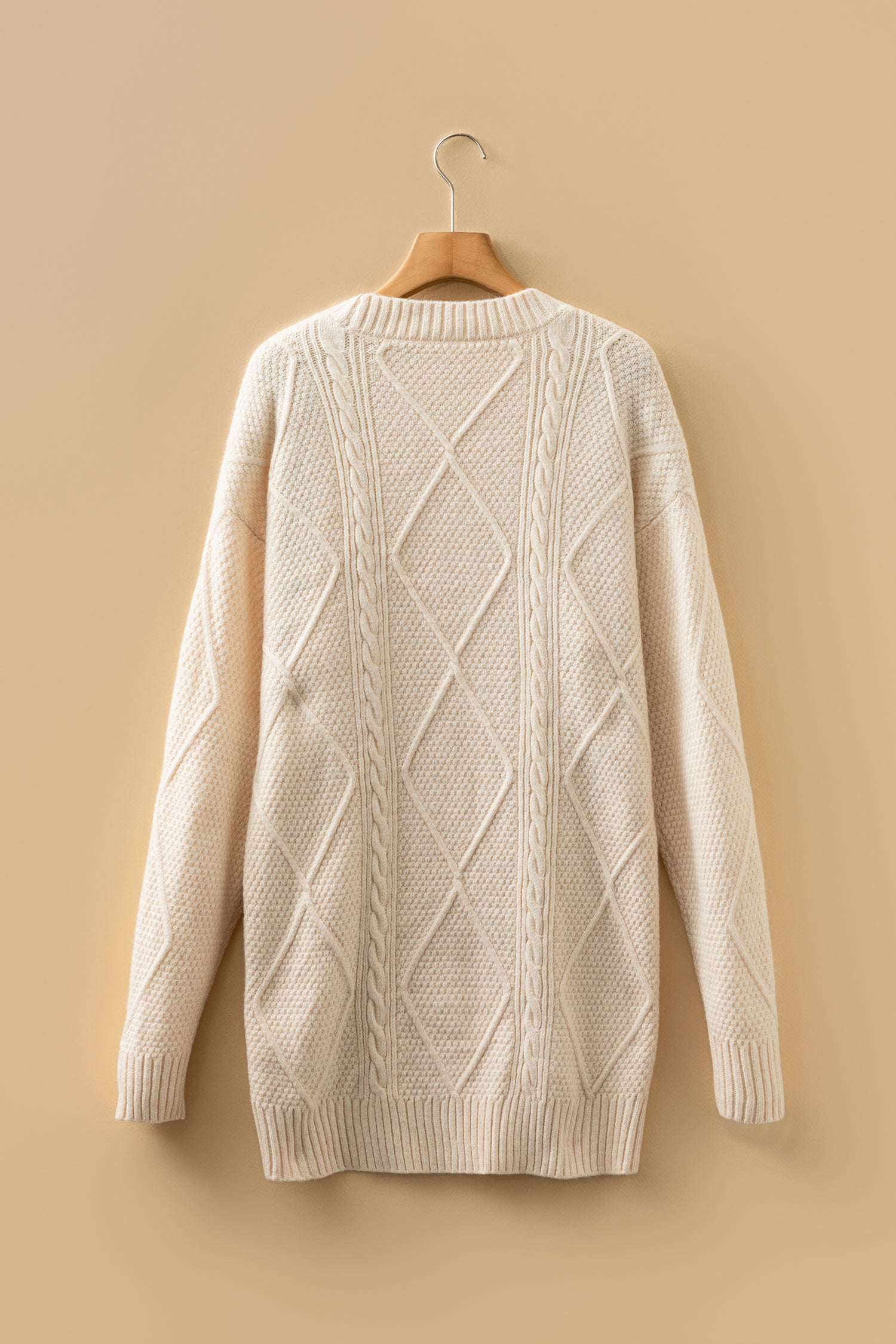Cable Knit Drop Shoulder Sweater Dress – Brown, Black, Green, Beige & Burgundy