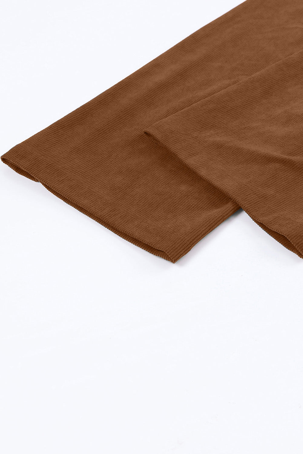 Solid Color Ribbed Wide Leg Bib Overalls – Brown