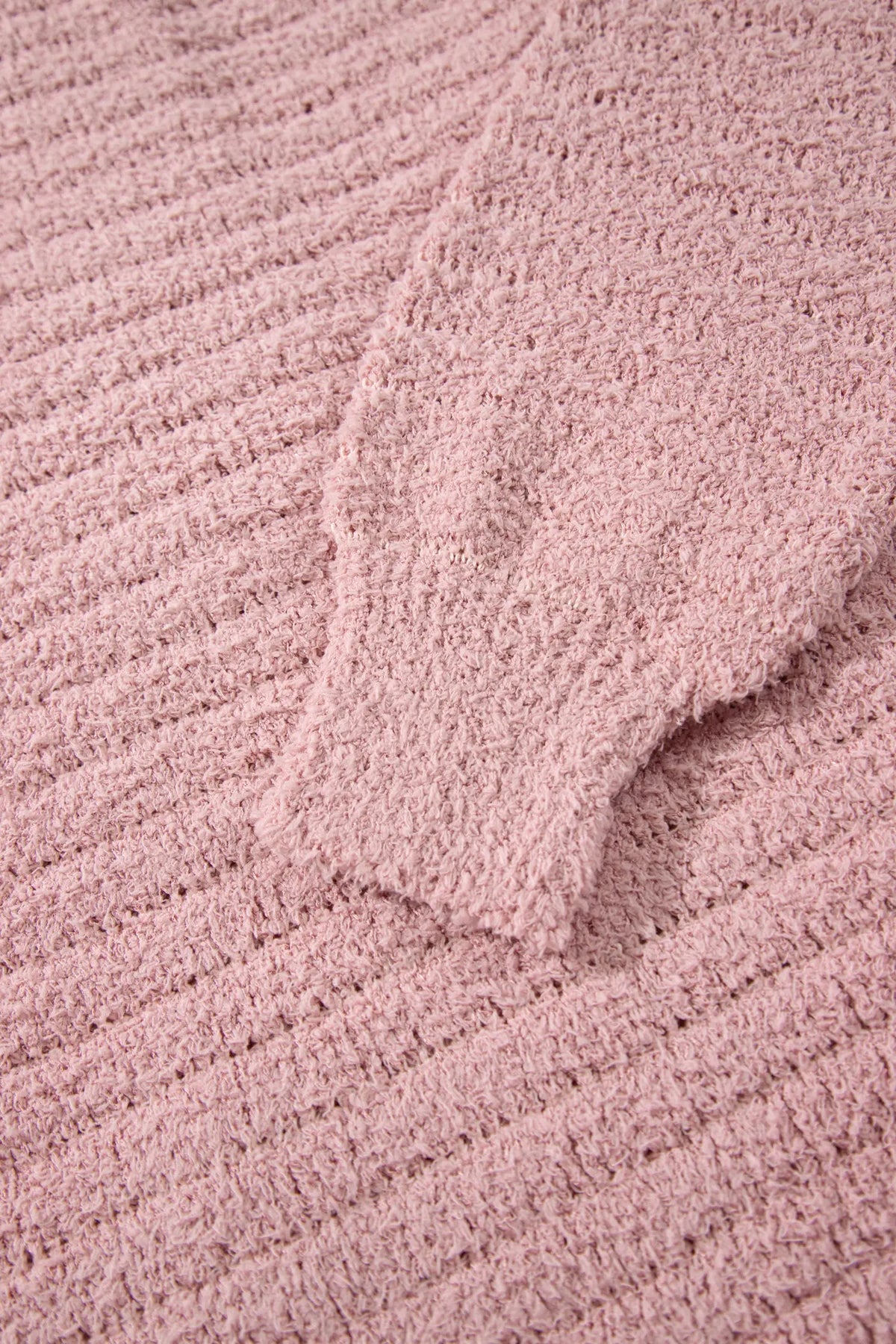 Open Front Soft Fuzzy Ribbed Sweater Cardigan – Light Pink