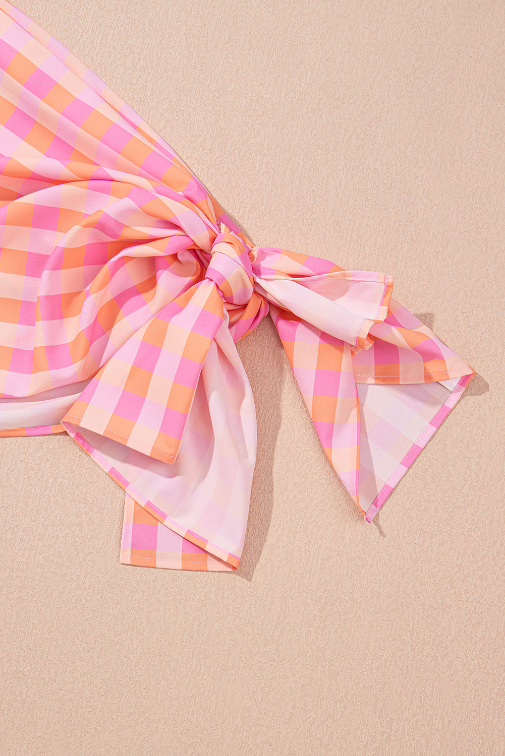 Pink 3pcs Gingham High Waist Bikini & Sarong eAura