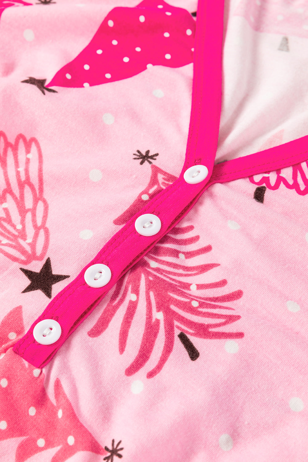 Pink Christmas Tree Print Long-Sleeve Pyjama Set eAura