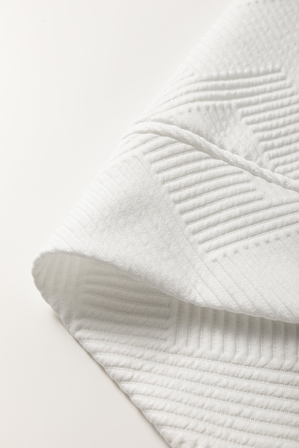 White Textured Half Zip Collared Cap Sleeve Mini Dress eAura