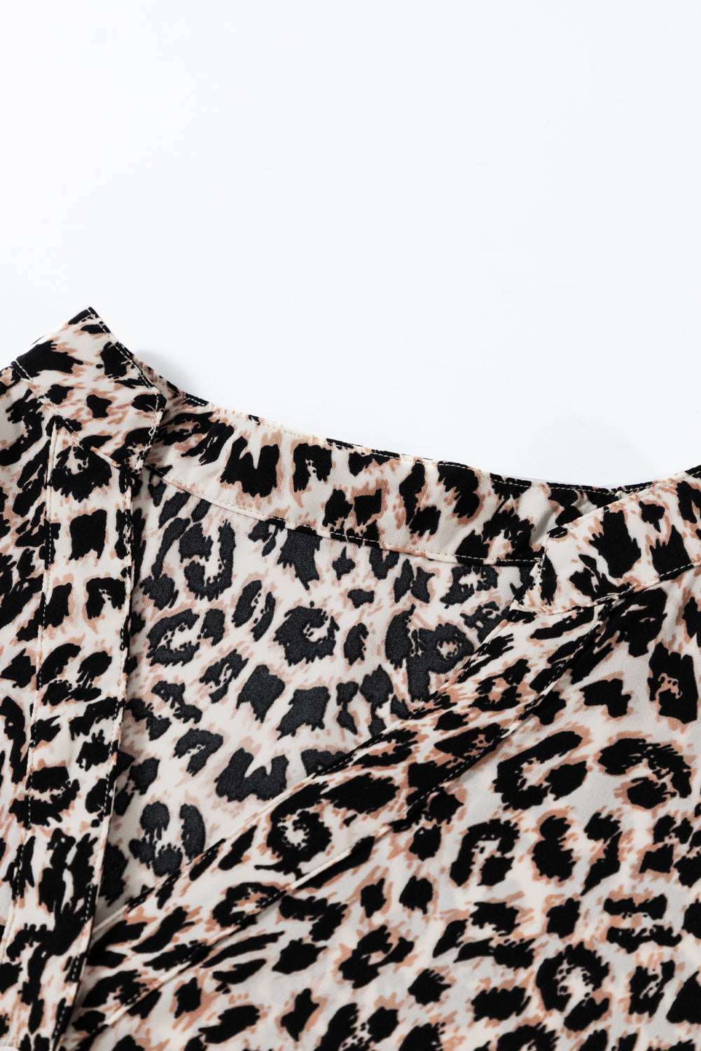 Apricot Leopard Print Tiered Wide Sleeve Maxi Dress eAura