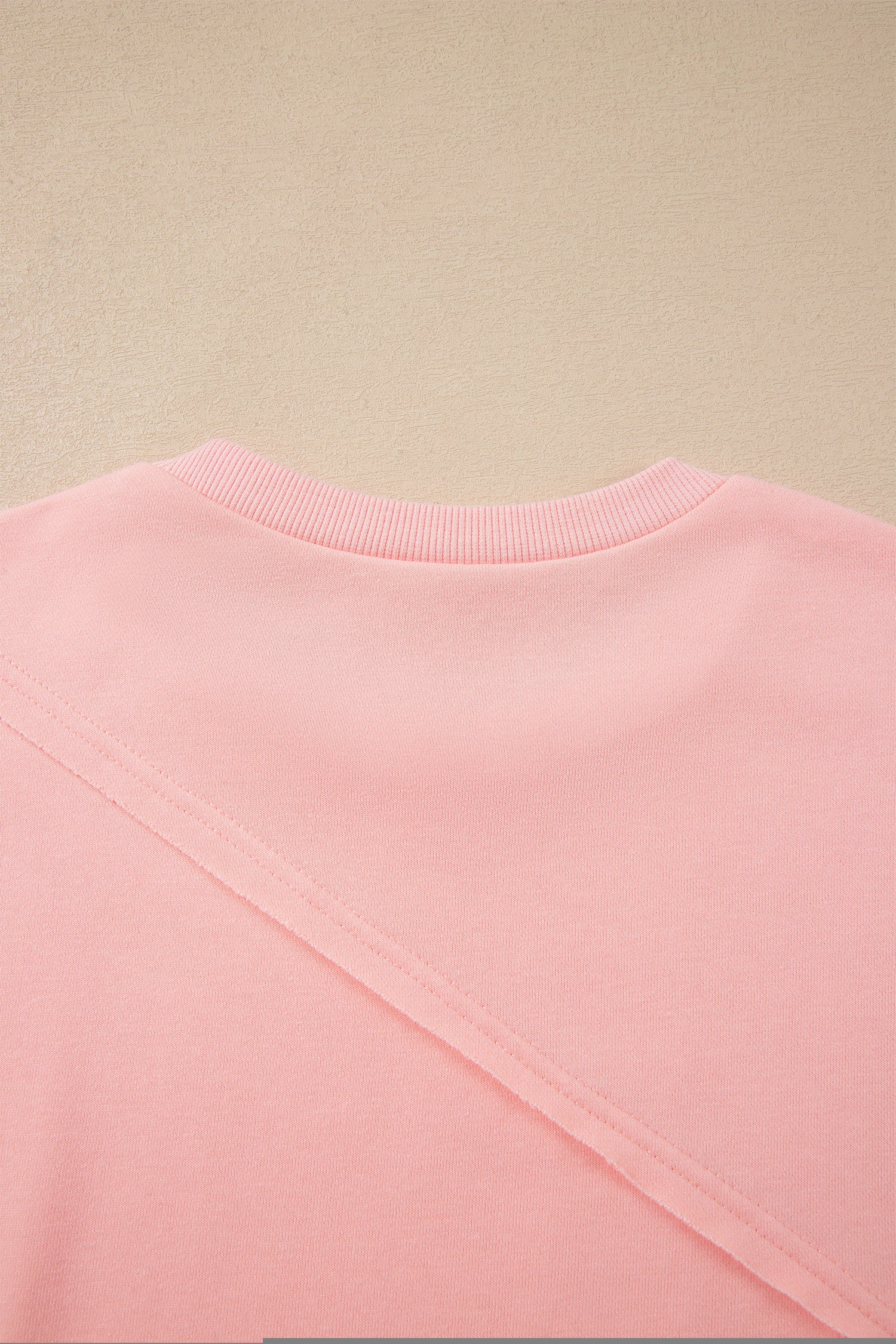 Colorblock Striped Patchwork Long Sleeve Round Neck Blouse – Pink