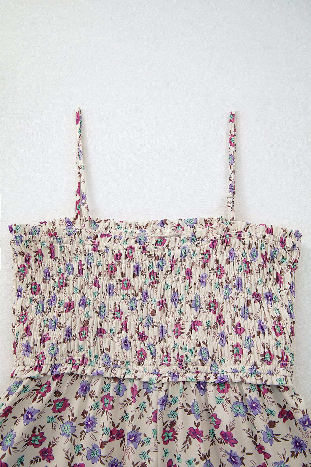 Multicolour Bohemian Ditsy Floral Smocked Fit Flare Sundress eAura