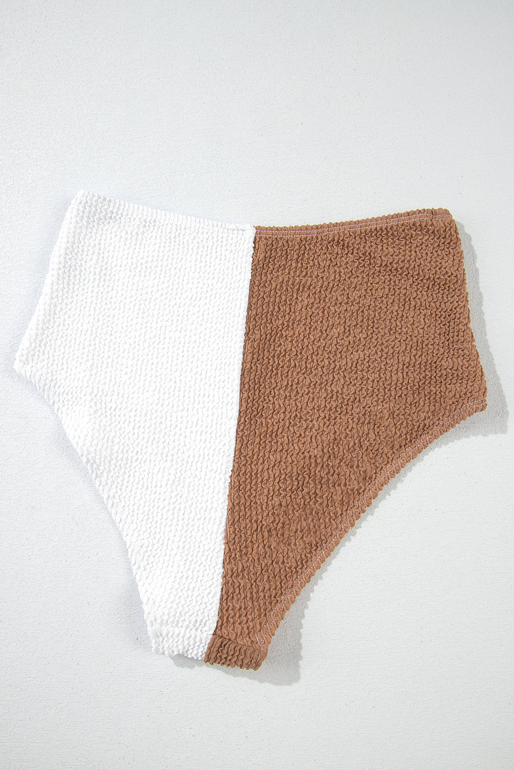 Corded Colorblock Square Neck High Waist Bikini Set