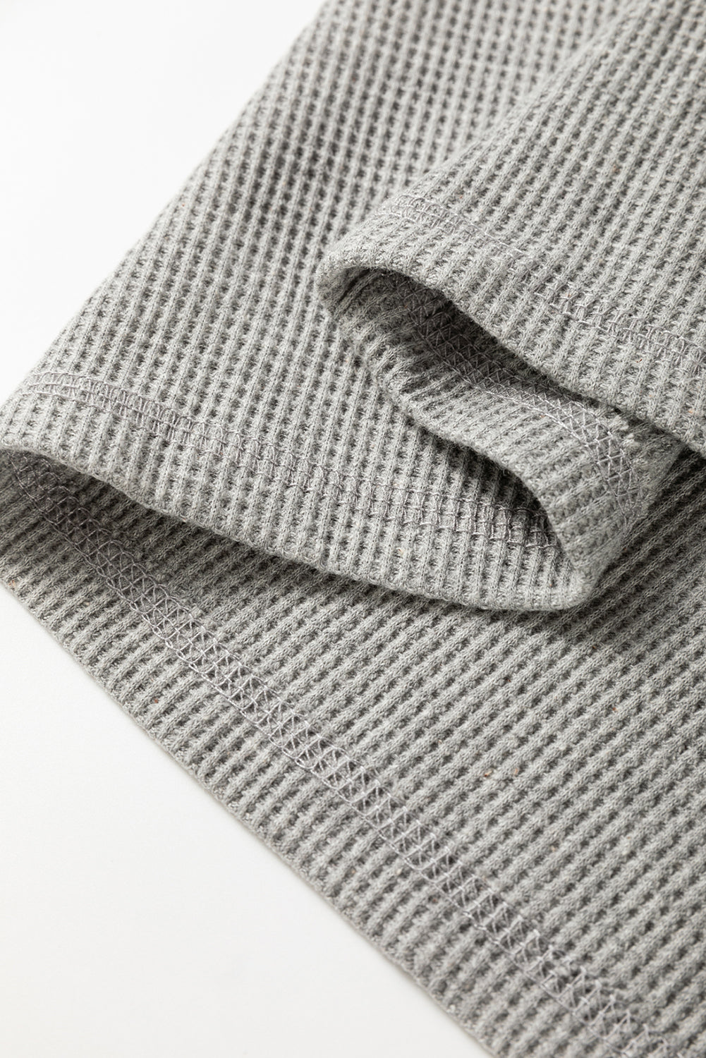 Grey Thermal Pullover Loose Sweatshirt eAura