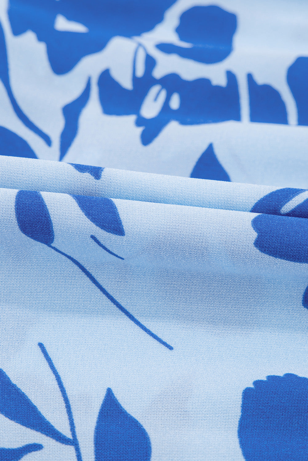 Sky Blue Floral Print Tiered Frilled Trim Flutter Sleeve Maxi Dress eAura