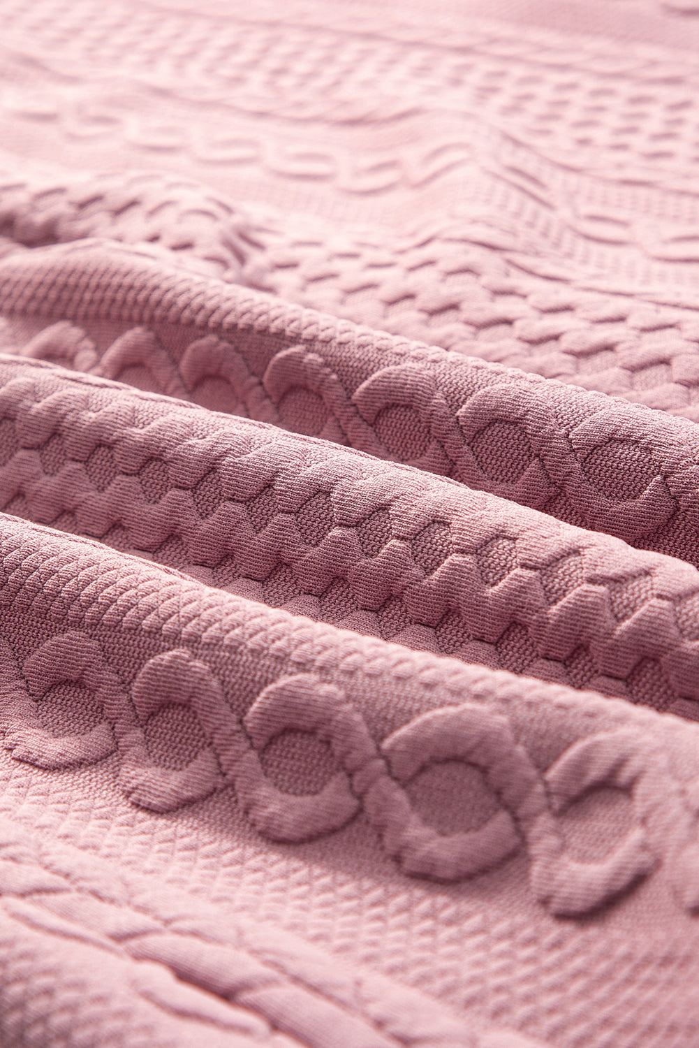 Cable Texture Puff Sleeve Loose Shacket - eAura