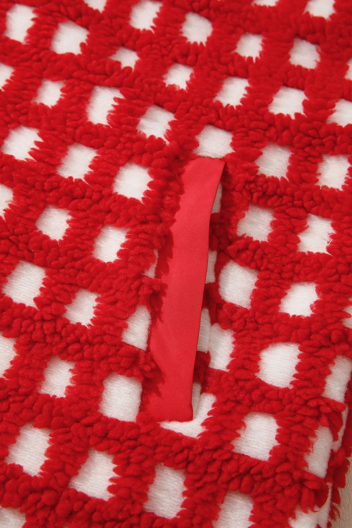 Plaid Zip-up Long Sleeve Jacket – Fiery Red