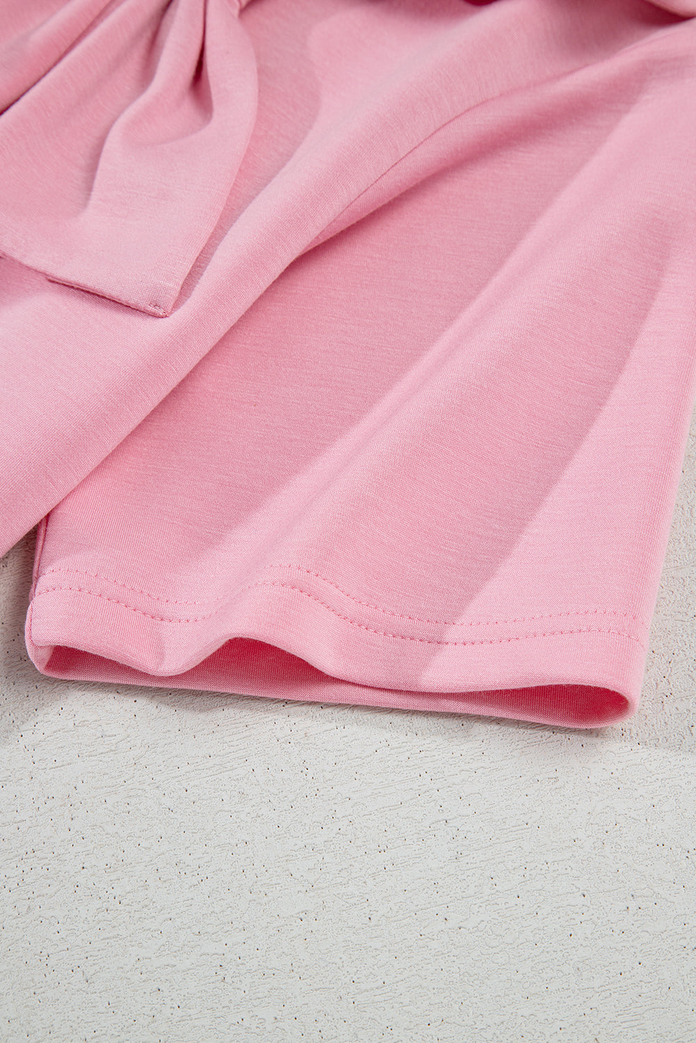 Pink Bow Applique Half Sleeve T-shirt - eAura