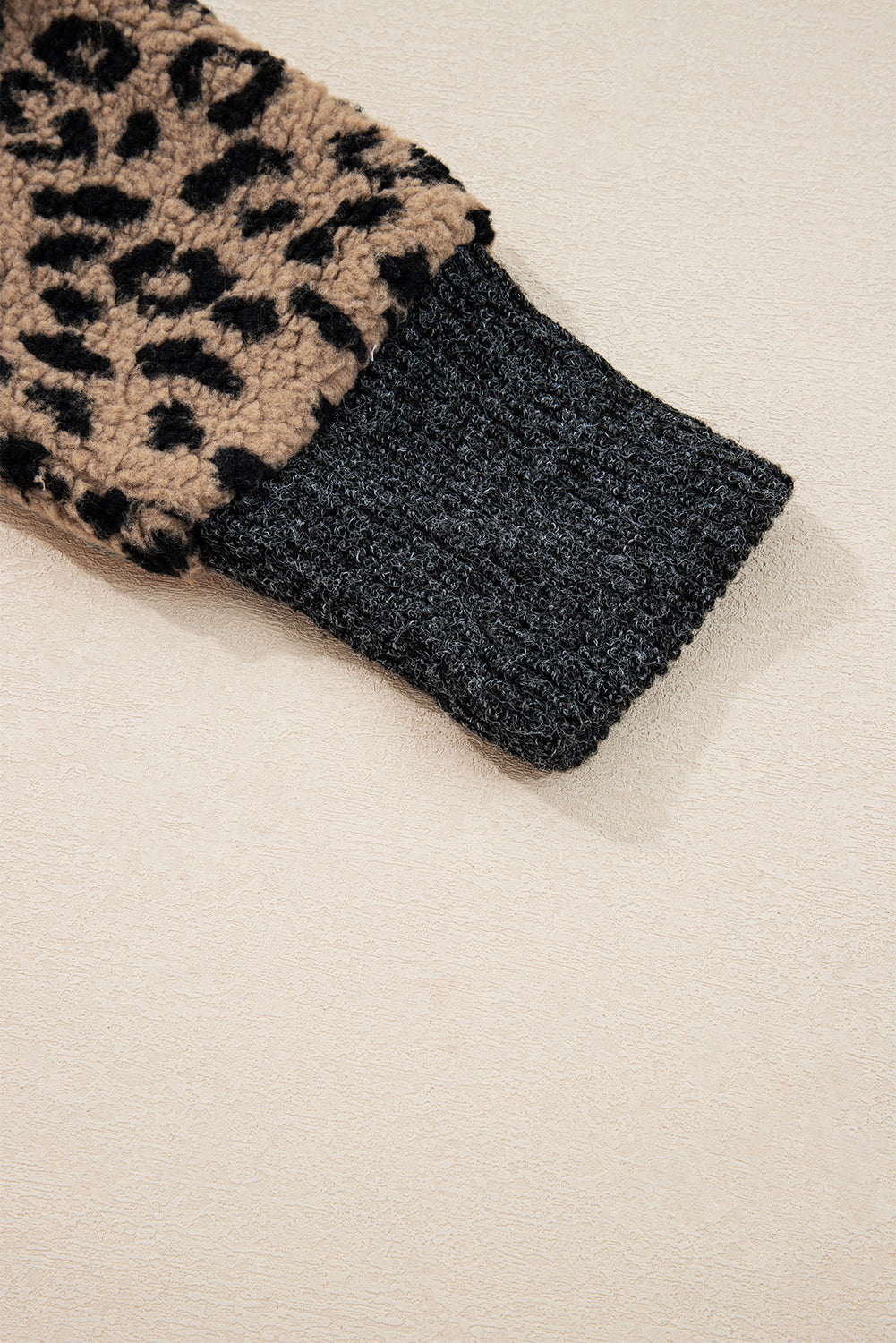 Leopard Print Zip-up Stand Neck Side Pocket Jacket eAura