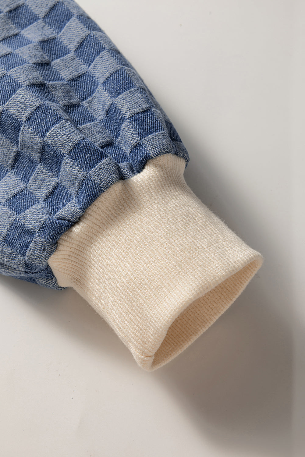 Checkered Kangaroo Pocket Half Zip Hoodie - eAura