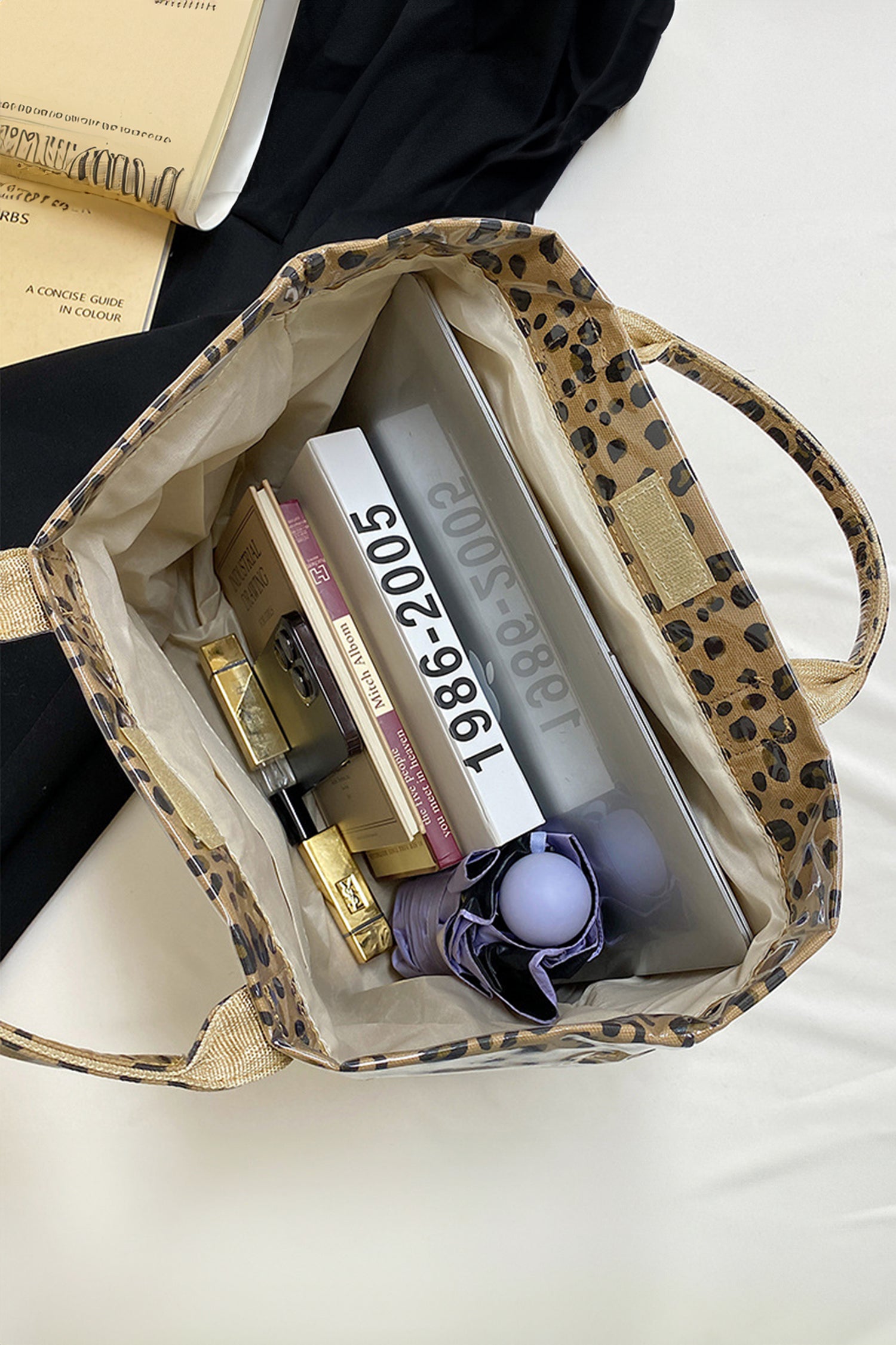Leopard Print PU Leather Waterproof Tote Bag