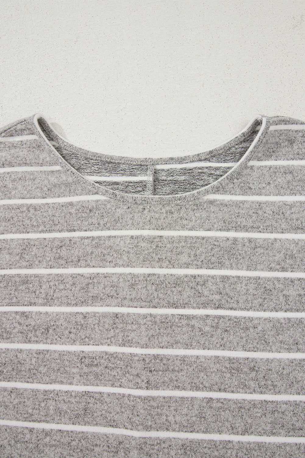 Grey Stripe Dolman Sleeve Drop Shoulder Top - eAura