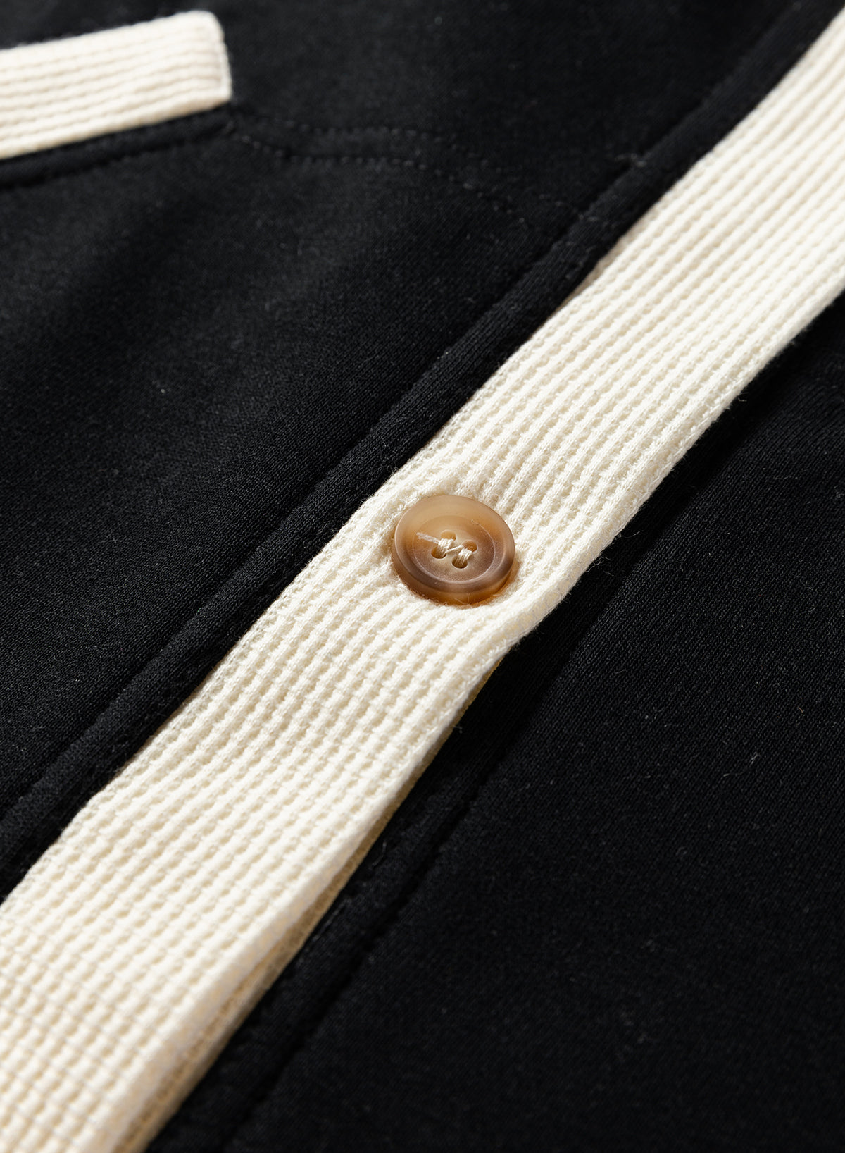 Waffle Button Front Oversized Hoodie - eAura