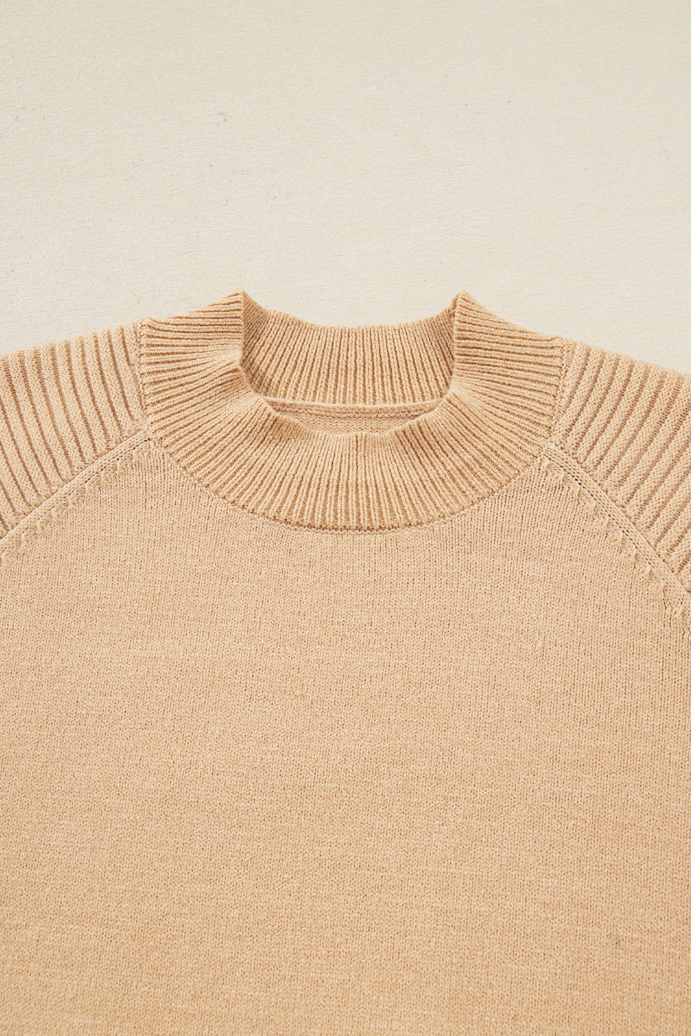 High Neck Puff Sleeve Sweater and Pleated Mini Skirt Co-ord Knit Outfit - eAura