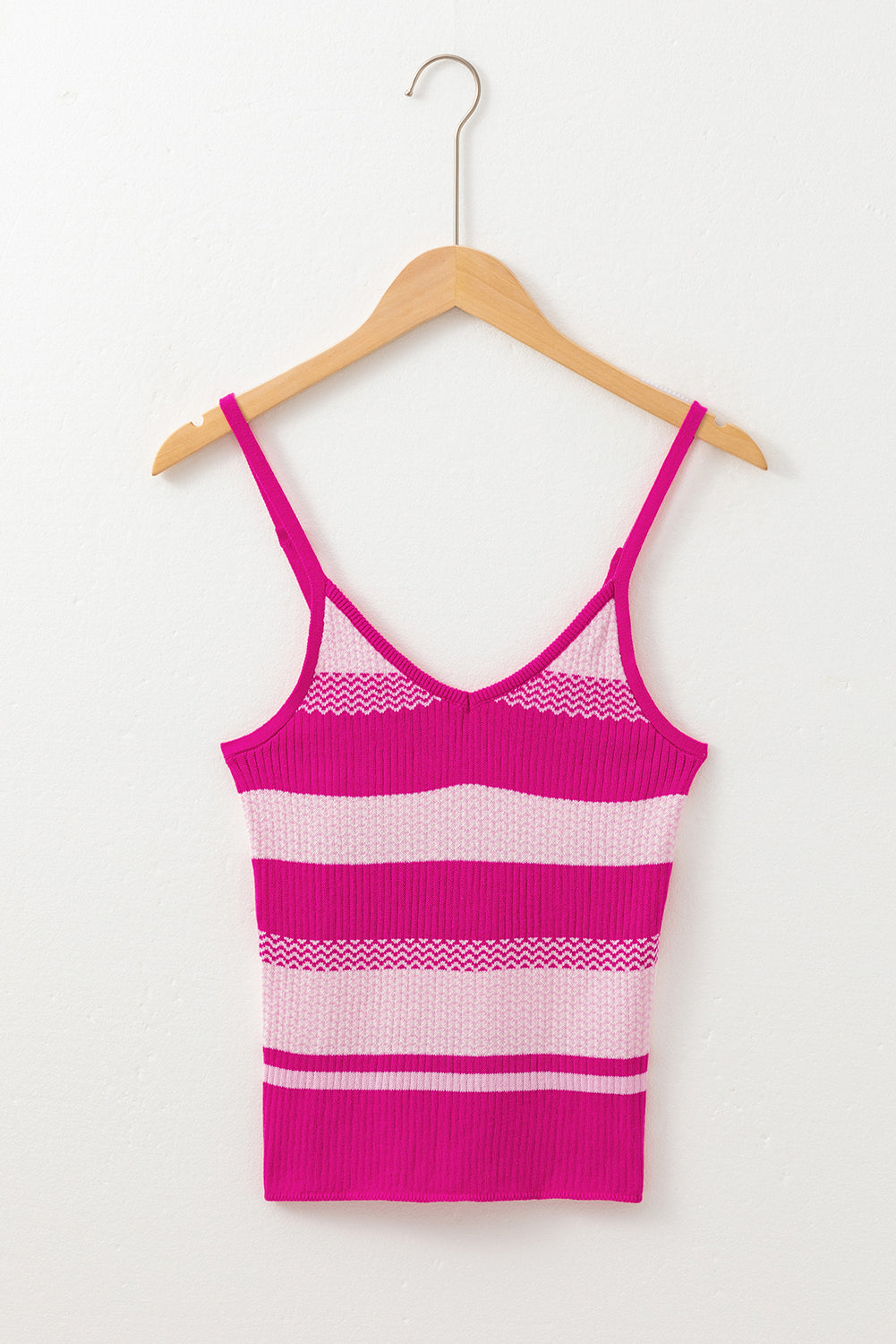 Red Stripe Spaghetti Strap V Neck Sweater Vest eAura