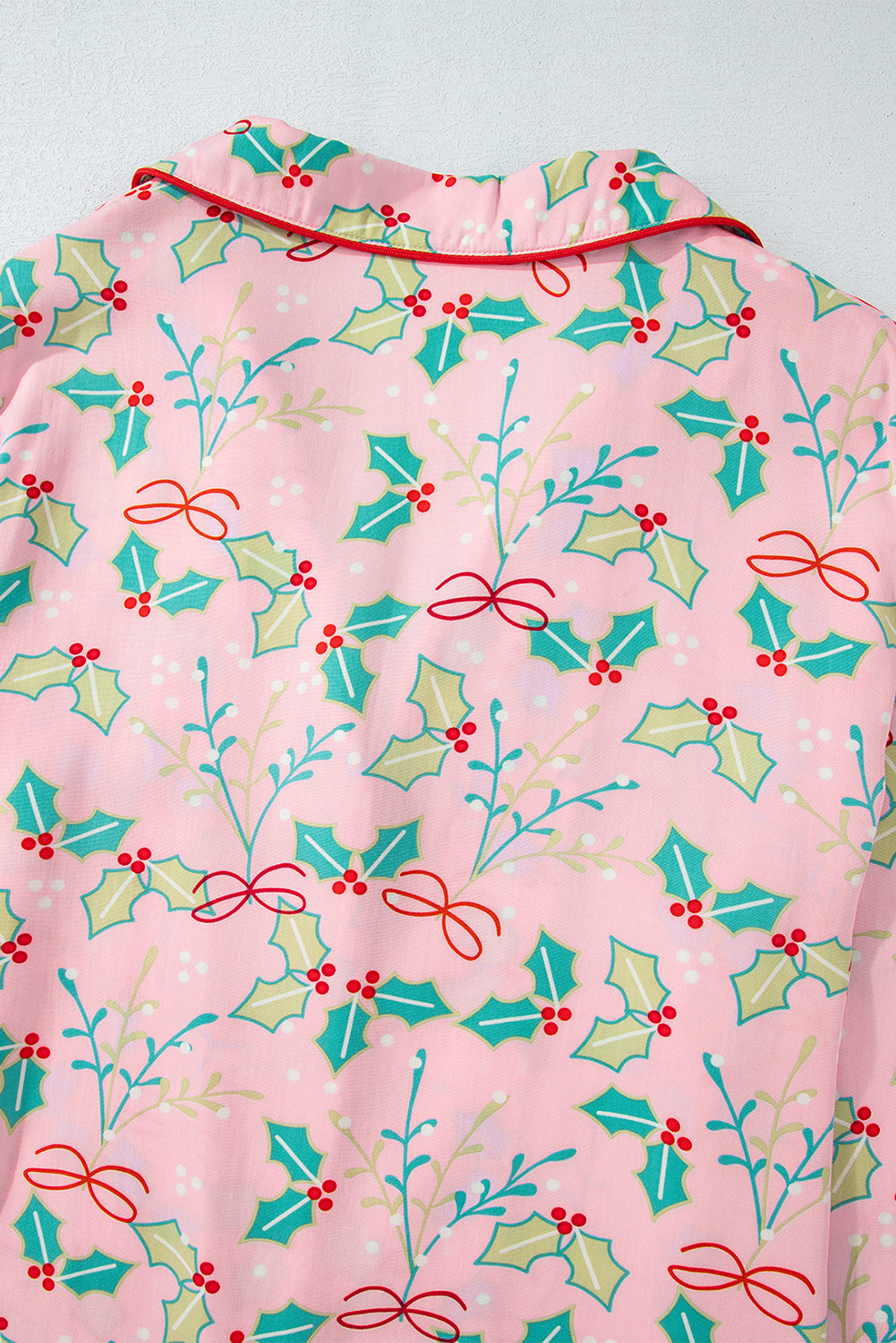 Multicolour Floral Holly Print Christmas Pyjama Set eAura