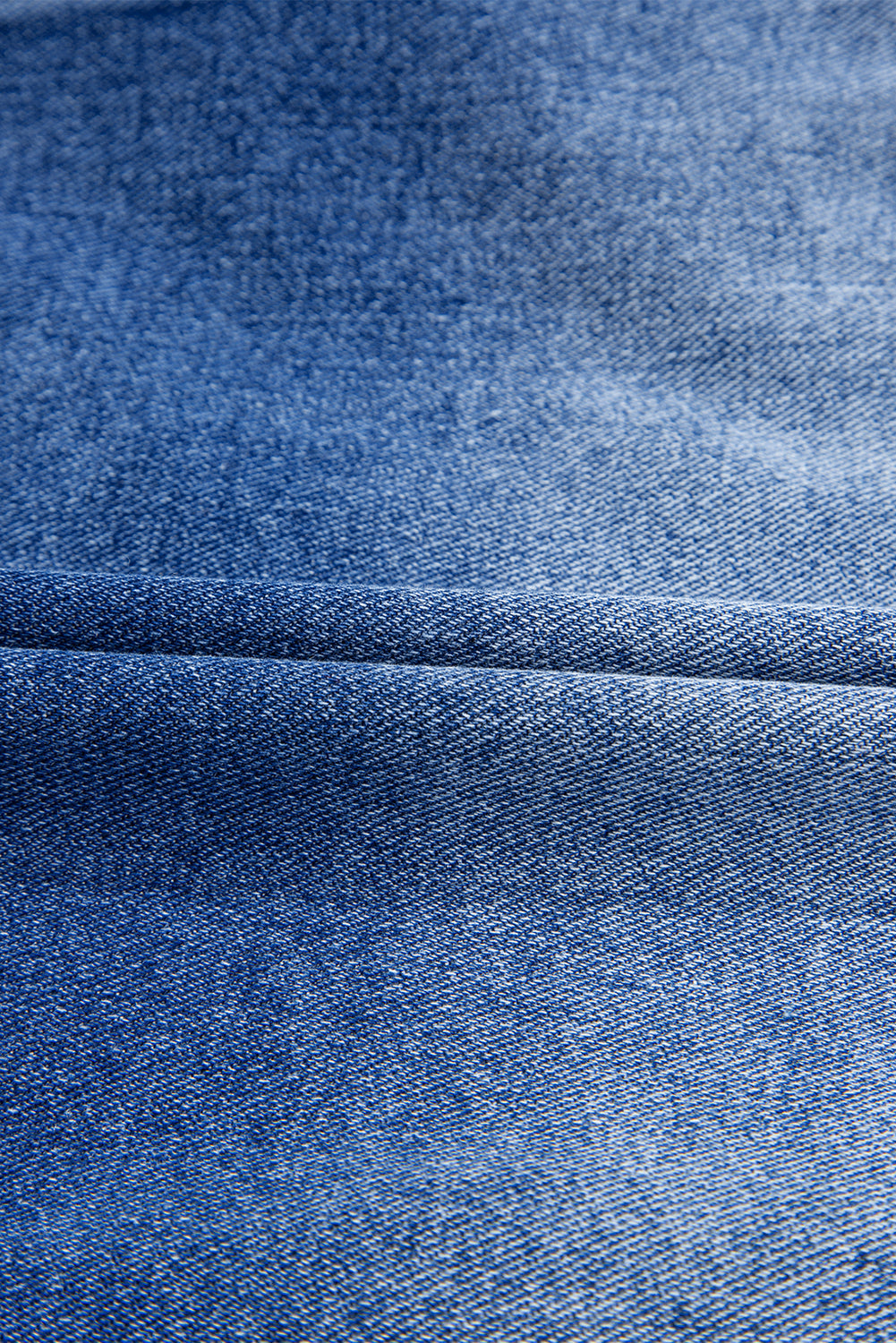 Peacock Blue Raw Edge Ruffled Short Sleeve Denim Jacket eAura