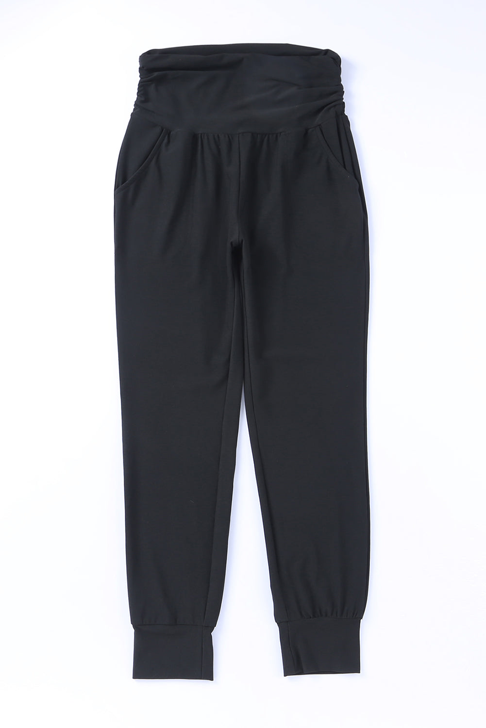 Black High Waist Pleated Pocket Leggings Beagle Boutique Fashion Outlet