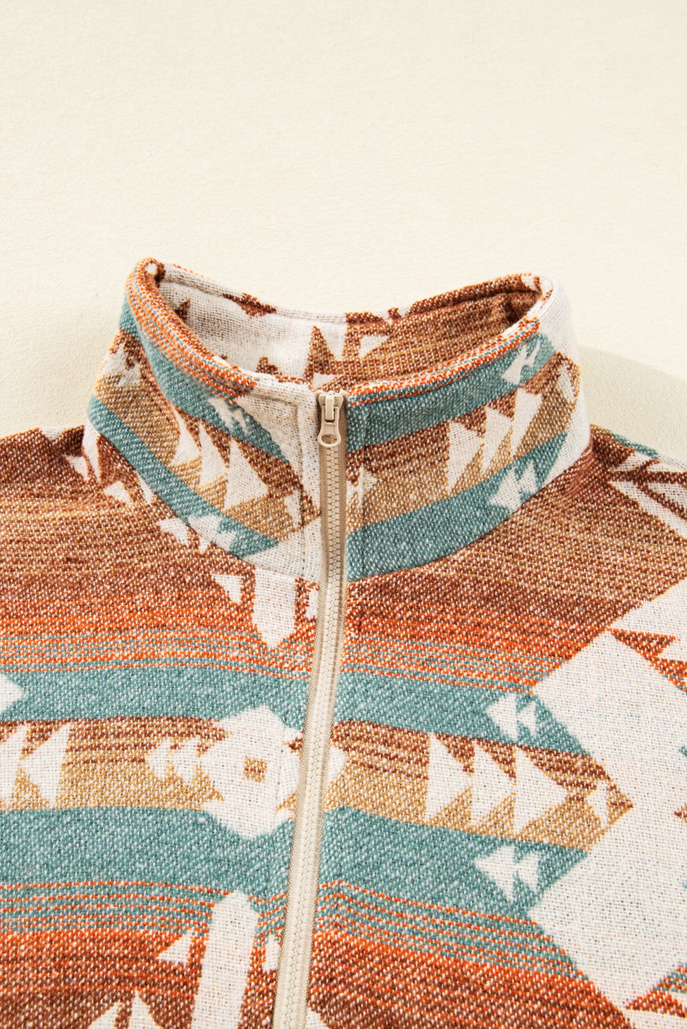 Quarter Zip Elastic Cuffs Aztec Sweatshirt Dear-Lover Dropshipping