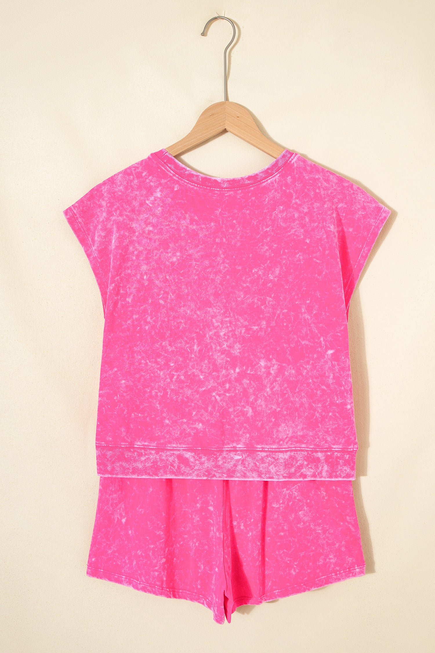 Mineral Wash Cotton Shorts & Tee Co-ord Set