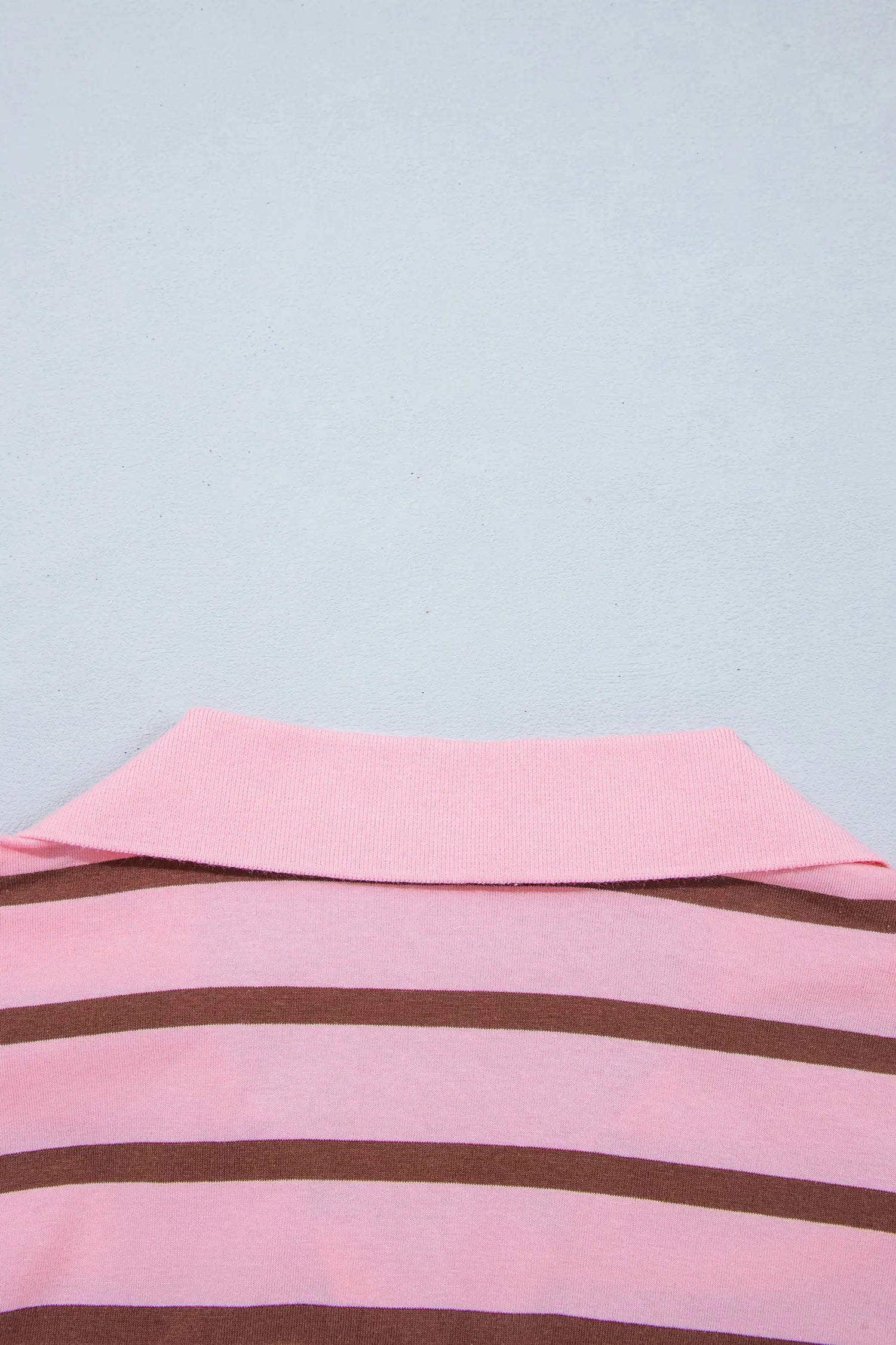 Striped Long Sleeve Collar Shift Top – Pink Stripe