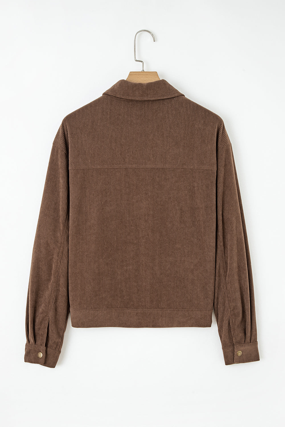 Zip Up Lapel Collar Soft Corduroy Jacket eAura