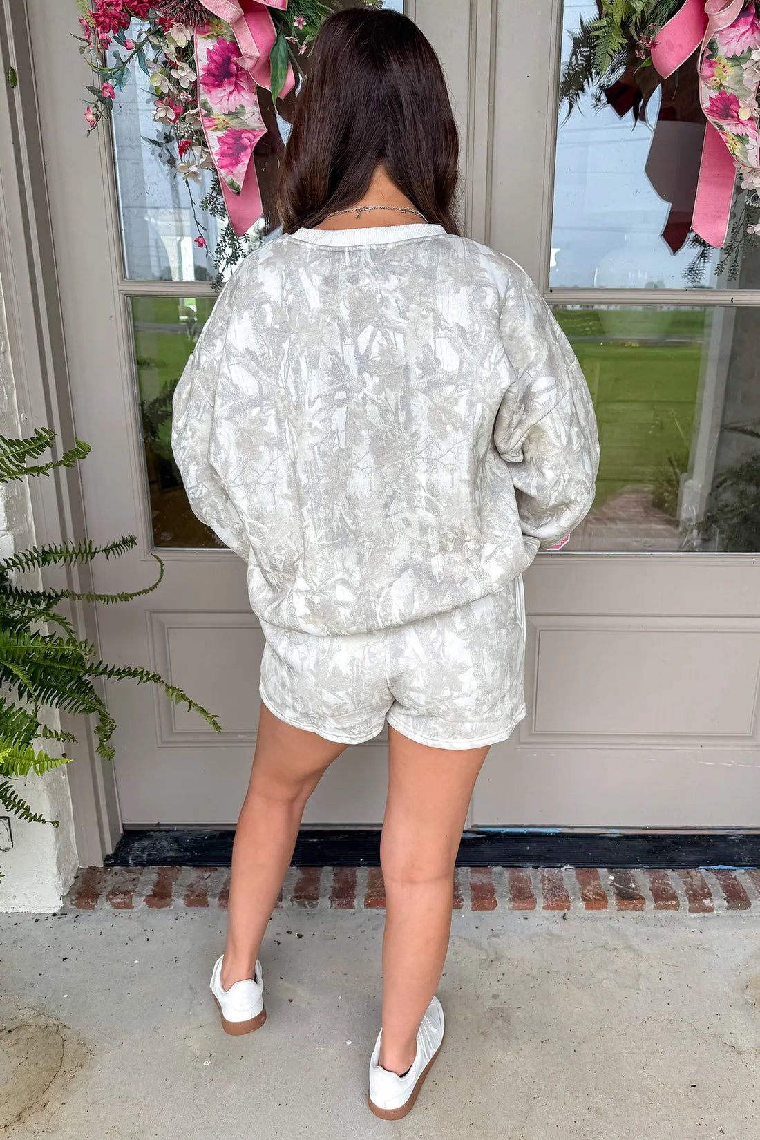 Woodland Camouflage Long Sleeve Top and Shorts Set