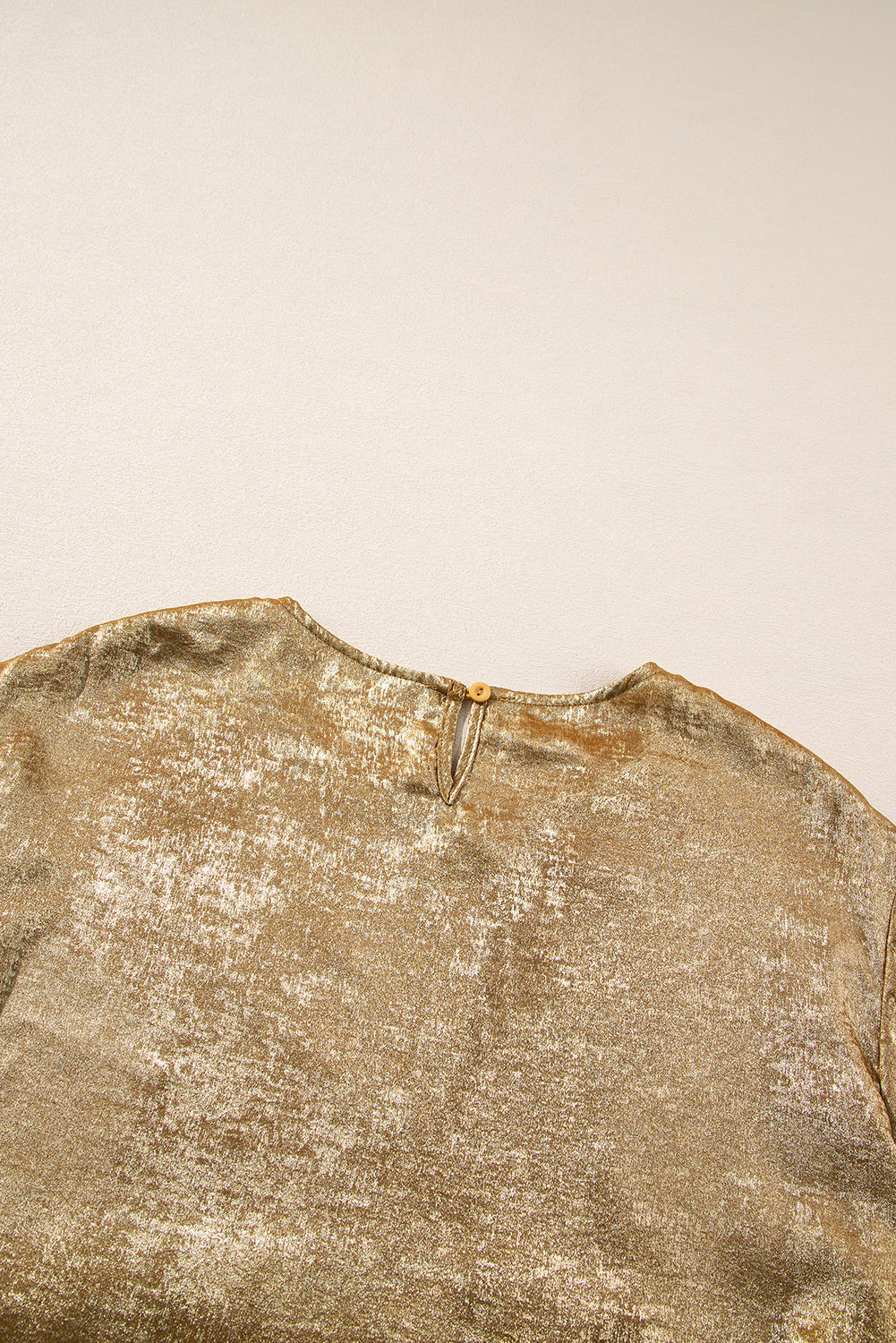 Gold Metallic Luster Crewneck Mini T-Shirt Dress eAura