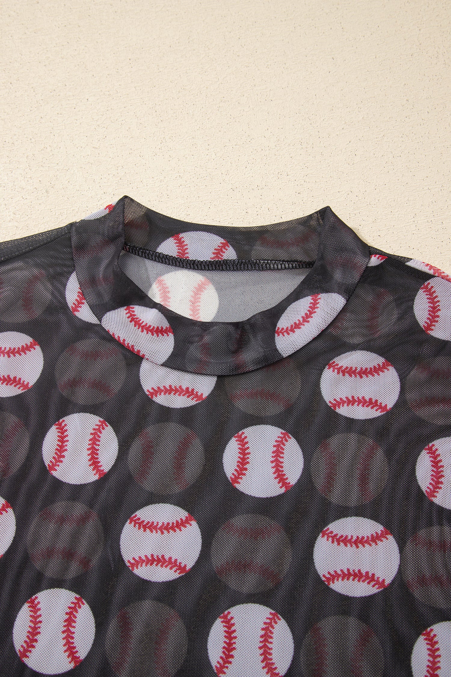 Game Day American Football Mesh Sheer Long Sleeve Top