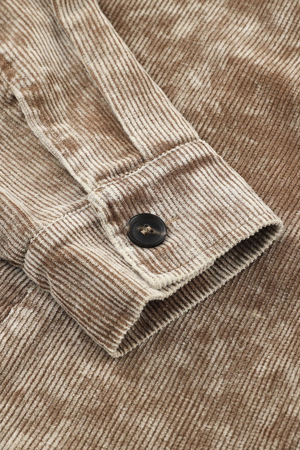 Khaki Vintage Distressed Mineral Wash Oversized Shacket eAura