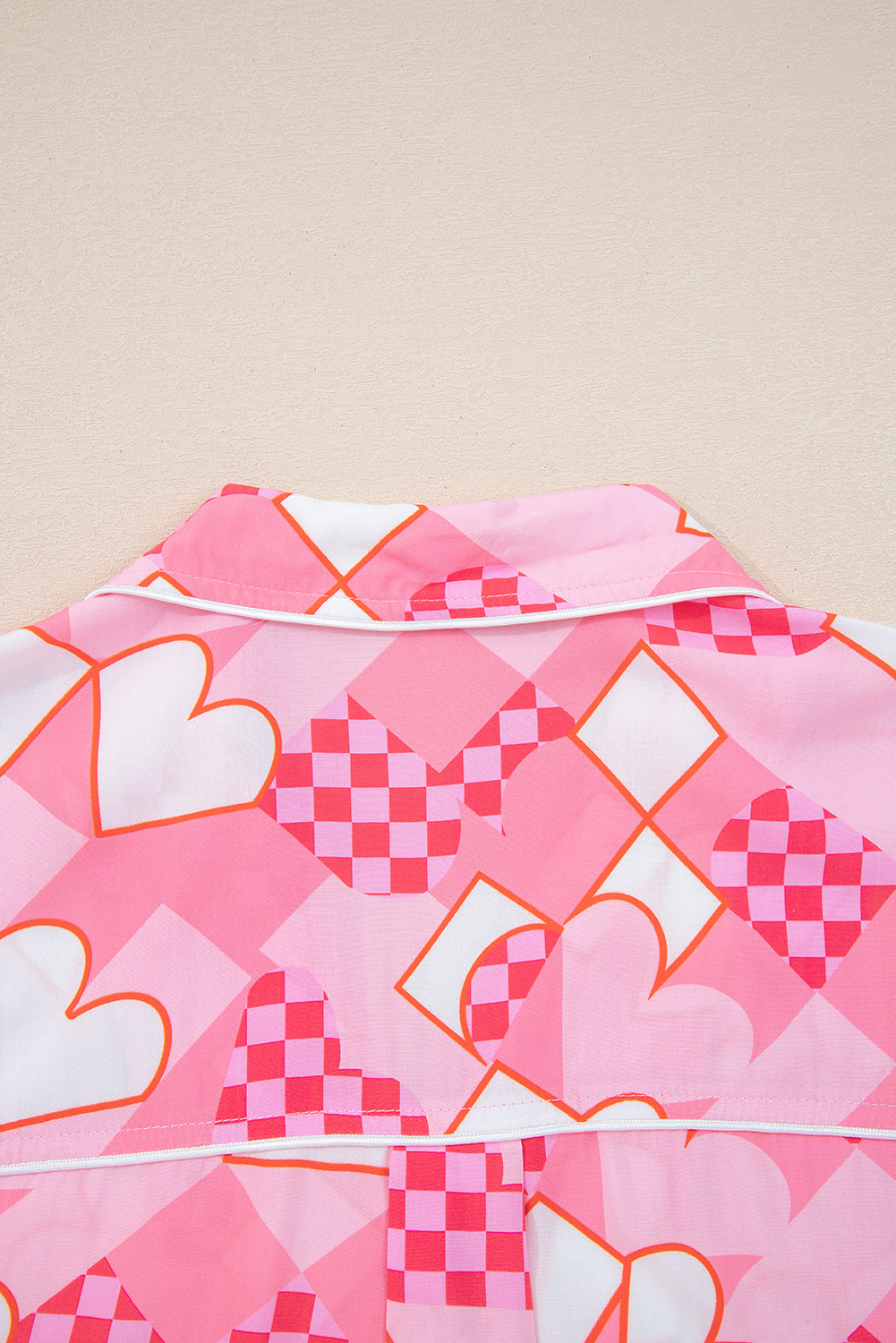 Heart Print Shirt Style Short Pyjama Set - eAura