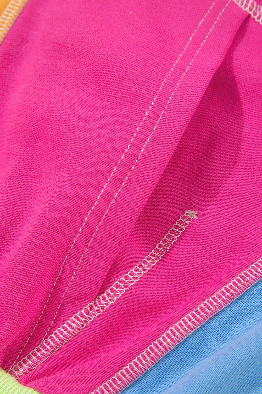 Grapefruit Orange Colourblock Patchwork Exposed Stitching Oversize Top - Sweaters & Cardigans/Sweaters