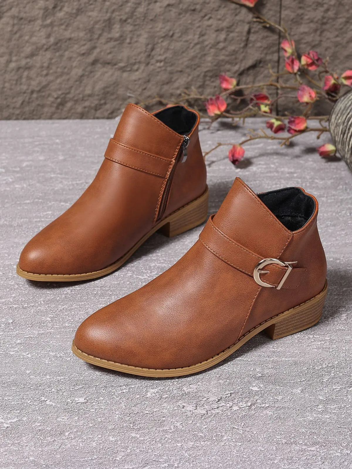 Light Brown ankle boots, pair view
