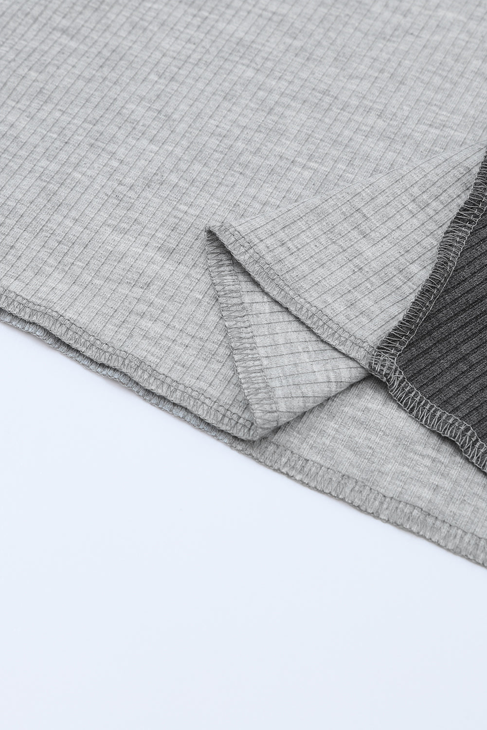 Exposed Seam Colour Block Rib Knit Top eAura
