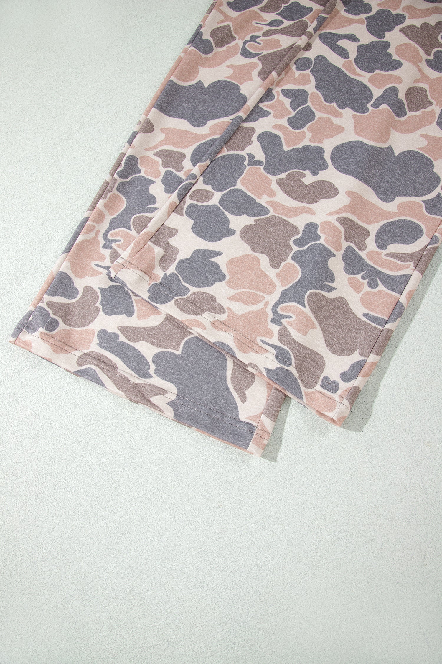 Camouflage Print Long Sleeve Top Loose 2pcs Pants Set – Multicolour
