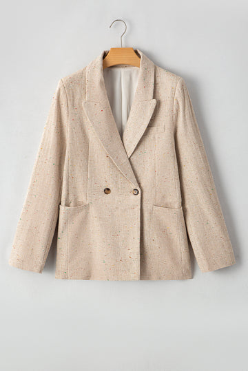 Oatmeal Single Breasted Elegant Suit Jacket Women’s Blazer - Outerwear/Blazers