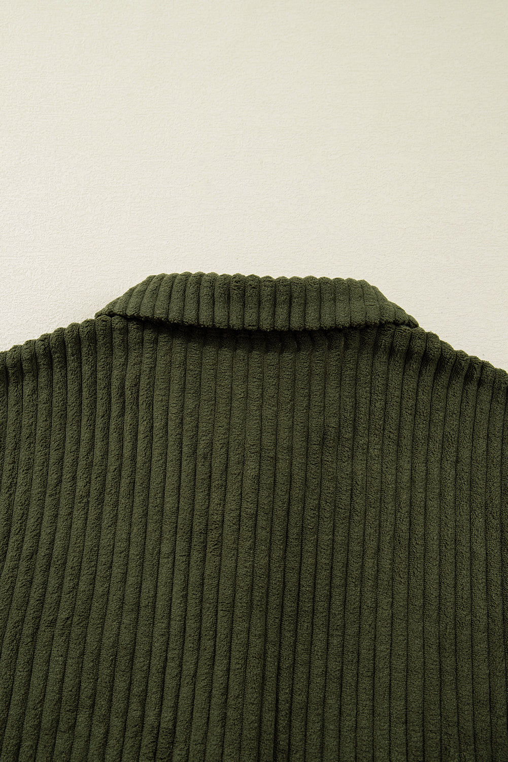 Green Ribbed Fleece Plaid Print Patchwork Button Up Jacket - eAura