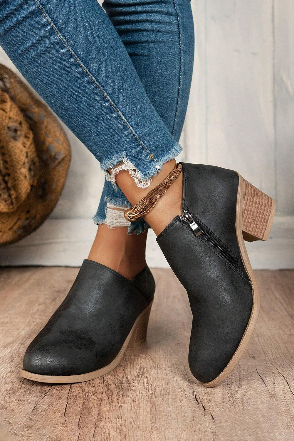 Coffee Suede Casual Ankle Boots - eAura