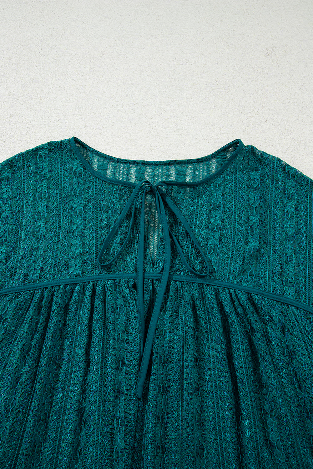 Sheer Lace Balloon Sleeve Babydoll Blouse - eAura