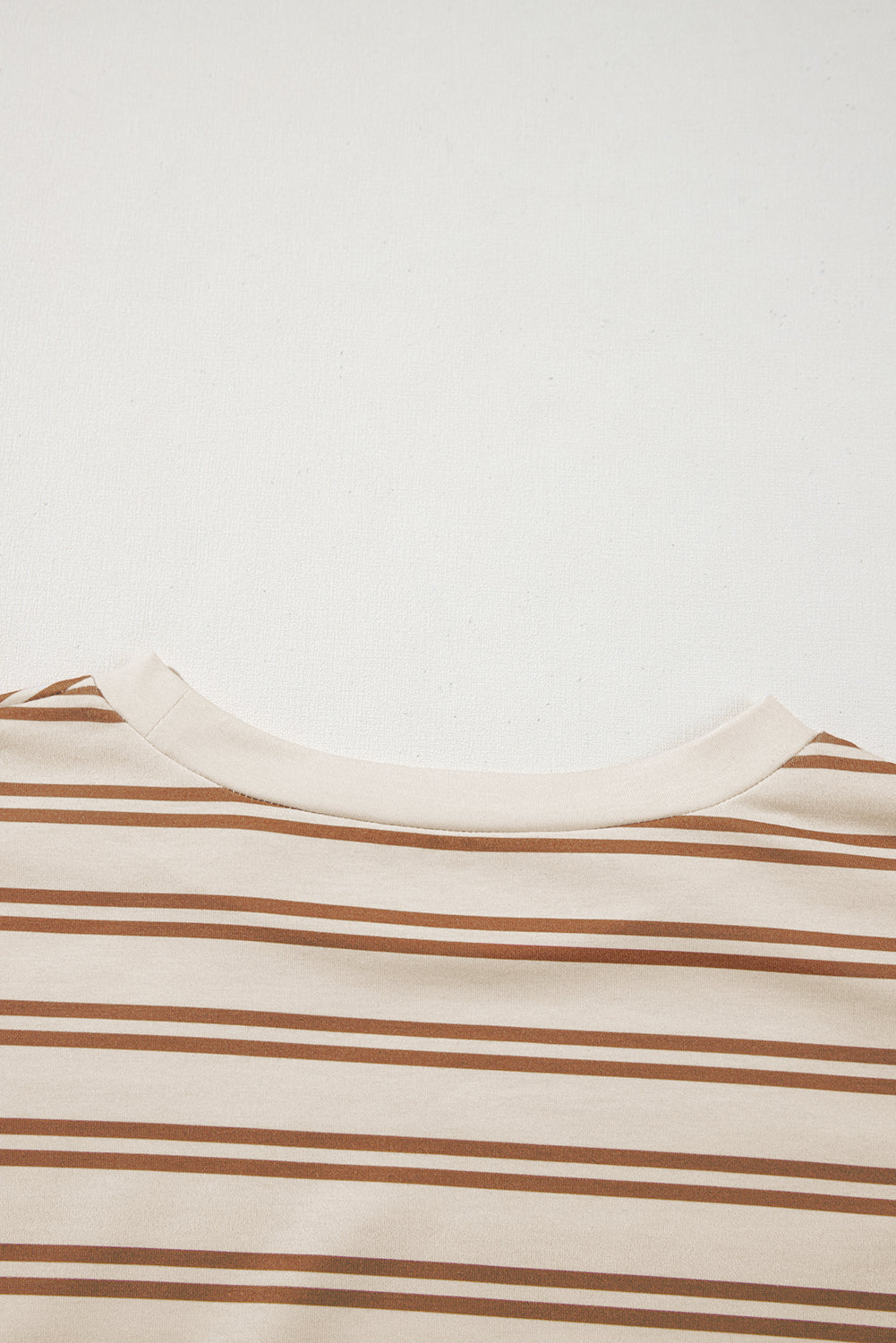 Khaki Stripe Round Neck Sleeveless Casual Pocketed Mini Dress eAura