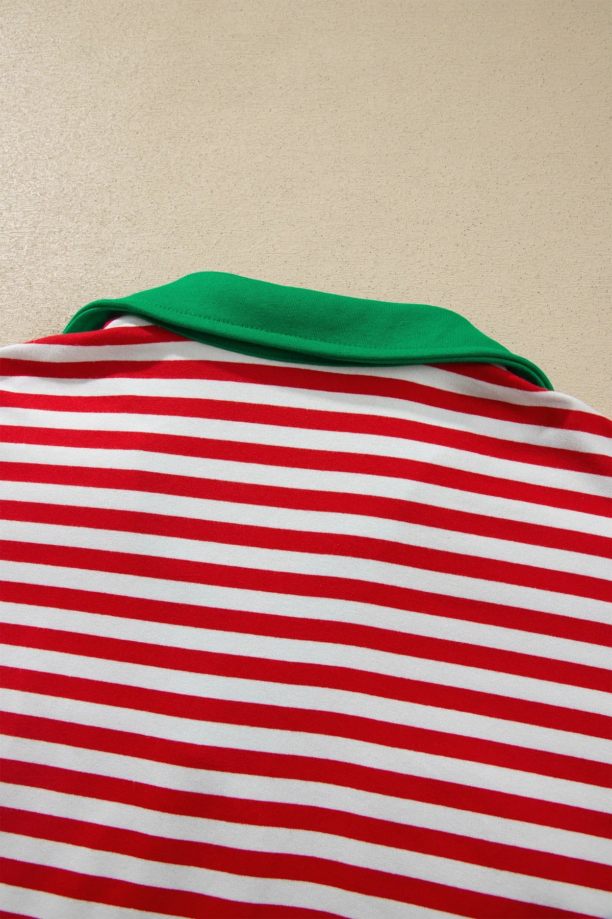 Colourblock Trim Polo Collar Drawstring Elastic Waist Band Casual 2pcs Outfit – Red Stripe